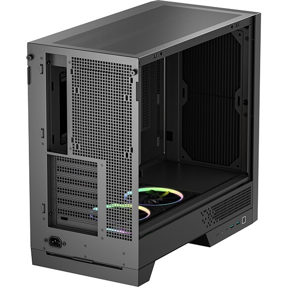 Компьютерный корпус Deepcool MACUBE 110 BK без БП, боковое окно (закаленное стекло), черный, mATX