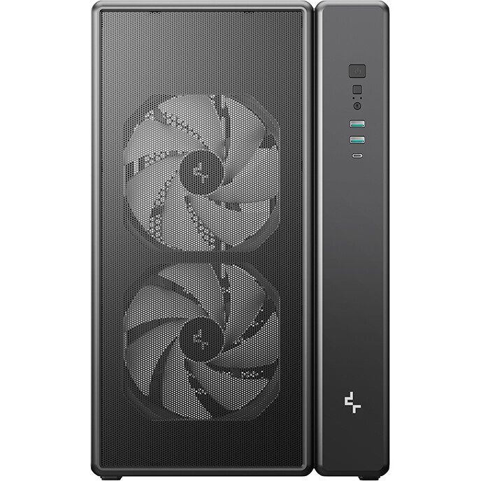Компьютерный корпус Deepcool MACUBE 110 BK без БП, боковое окно (закаленное стекло), черный, mATX