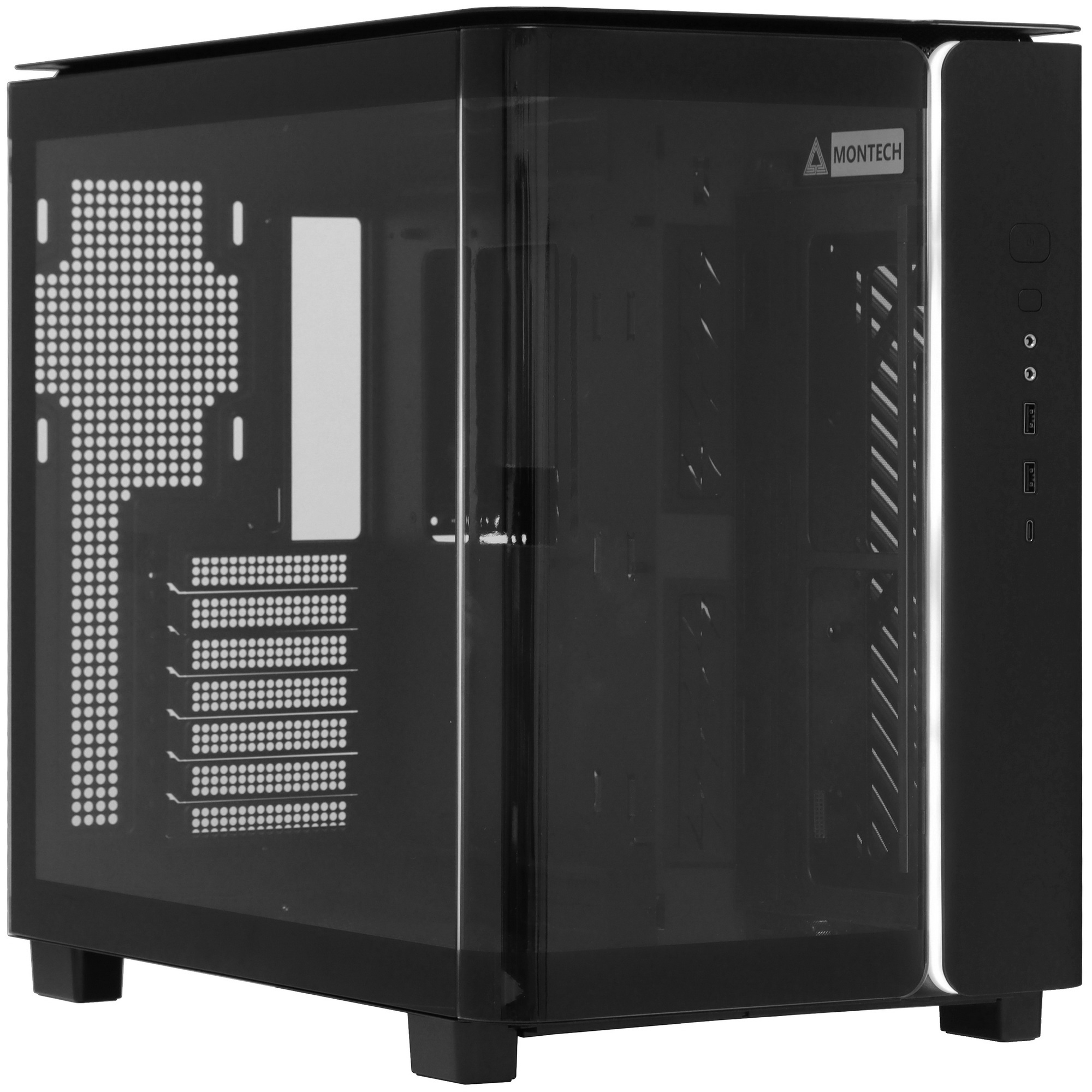 Компьютерный корпус Montech King 95 черный без БП ATX 2xUSB3.0 1xUSB3.1 audio bott PSU