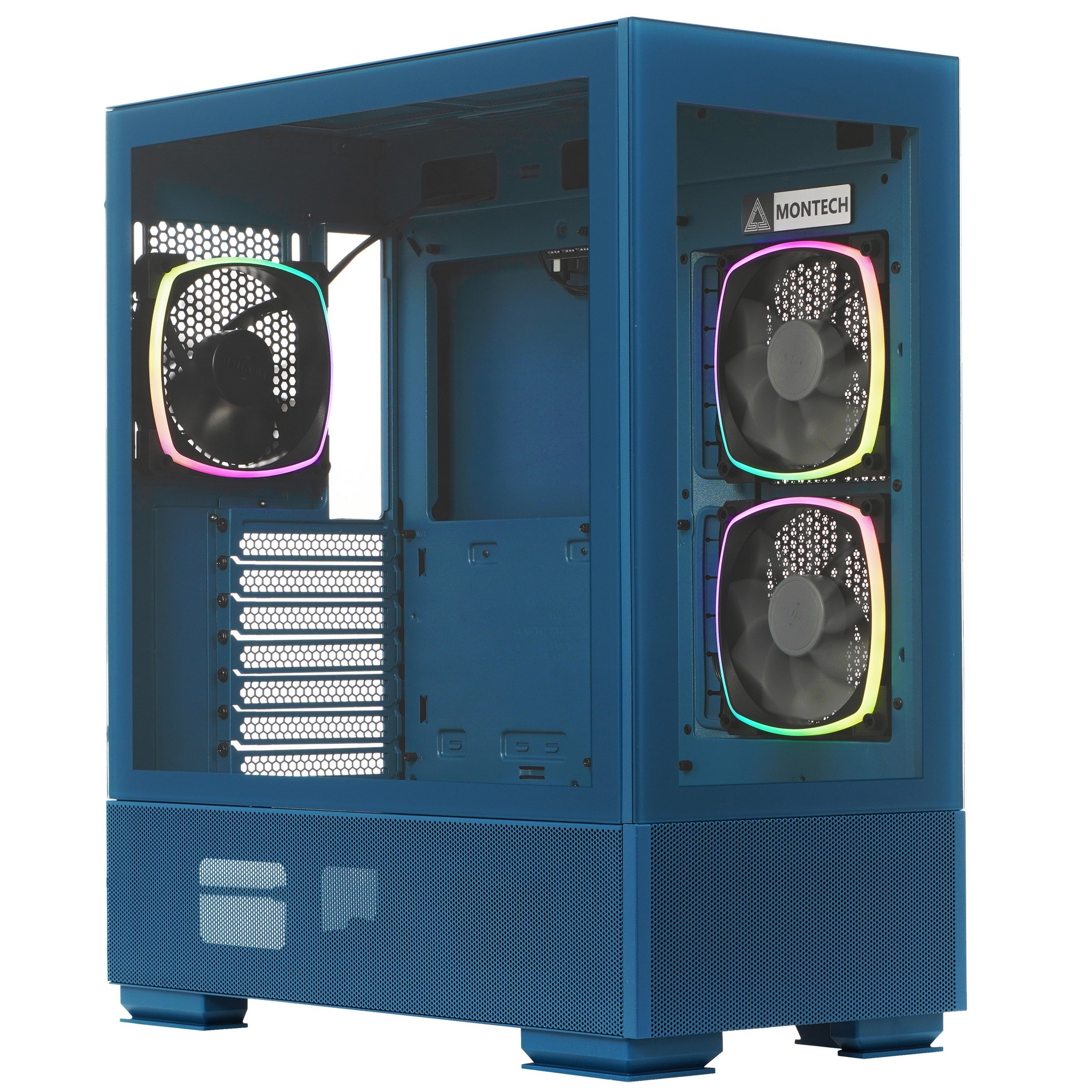Компьютерный корпус Montech SKY TWO MOROCCO голубой без БП ATX 4x120мм 2xUSB3.0 1xUSB3.1 audio bott