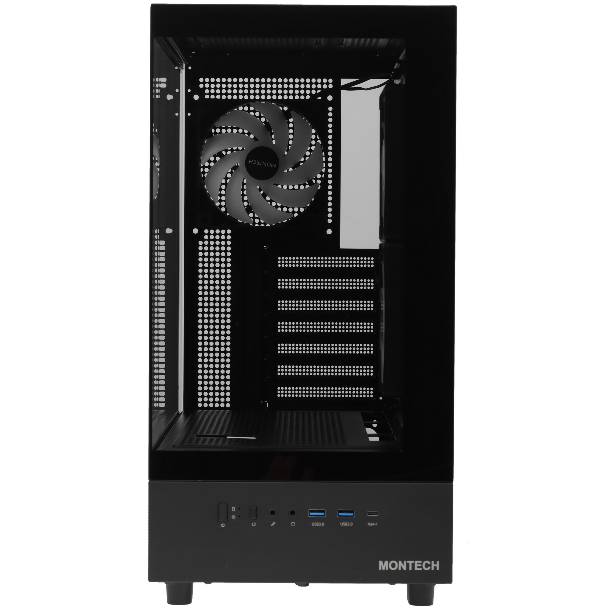 Компьютерный корпус Montech XR черный без БП ATX 3x120мм 2xUSB3.0 1xUSB3.1 audio bott PSU