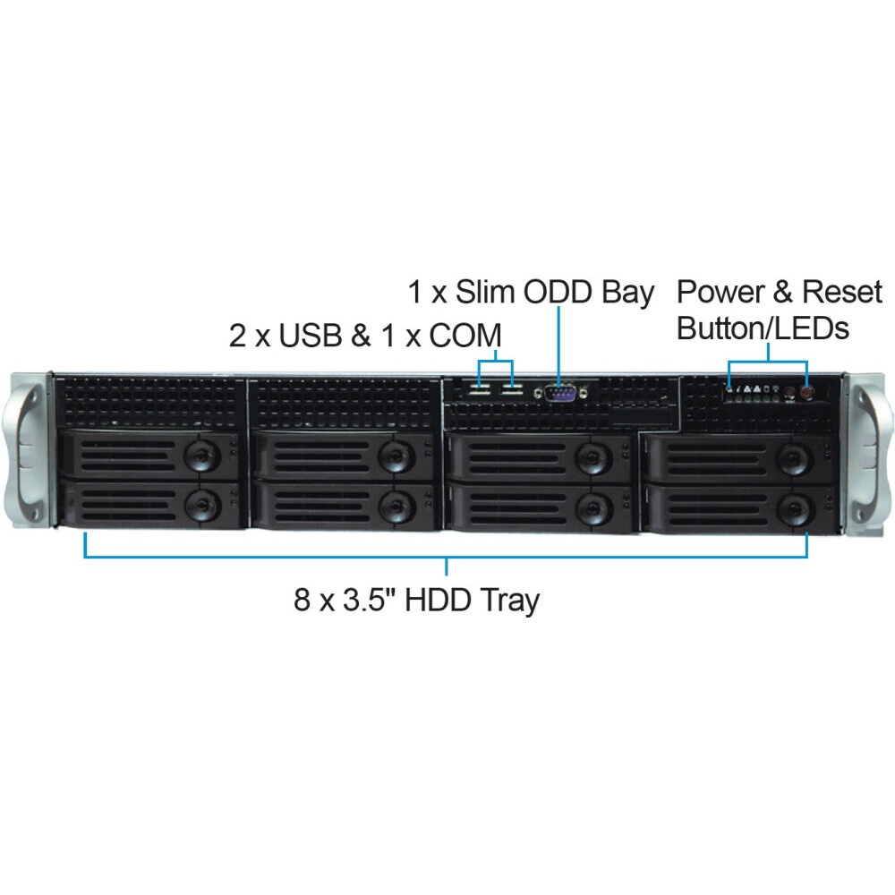 Серверный корпус Ablecom CS-R26-16P 2U chassis 12 swap trays & 12G BP, with 800WCRPS(1+1)/ 533мм dep