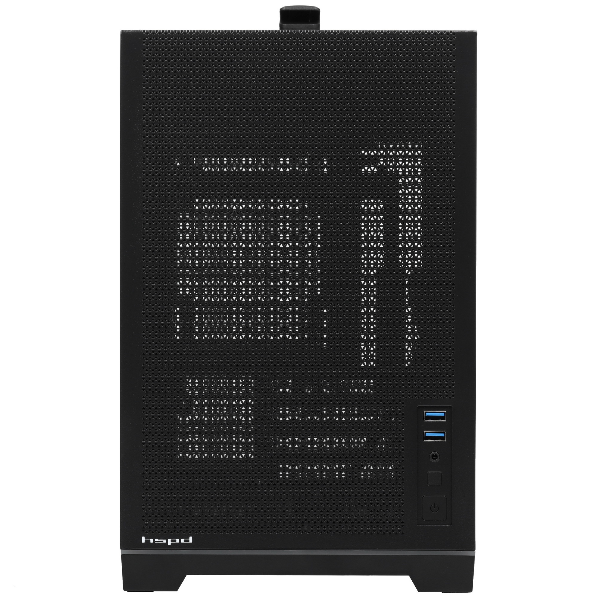 Компьютерный корпус без блока питания Case HSPD M211, Mesh Mini-tower, Black, TG, 0.7 SPCC, no fans,