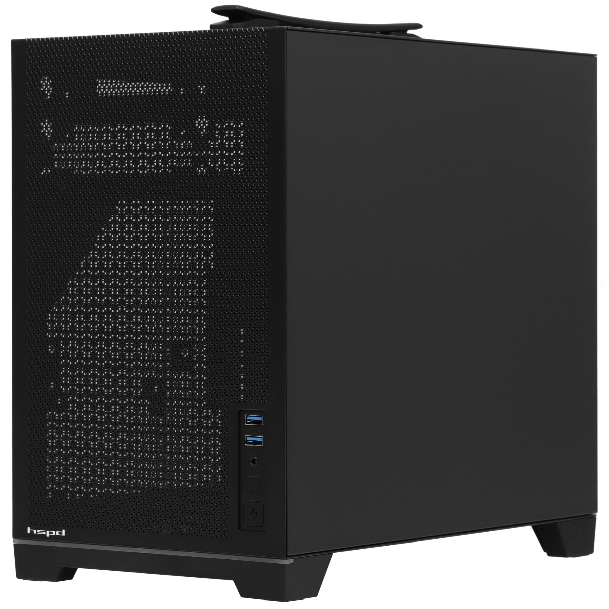 Компьютерный корпус без блока питания Case HSPD M211, Mesh Mini-tower, Black, TG, 0.7 SPCC, no fans,