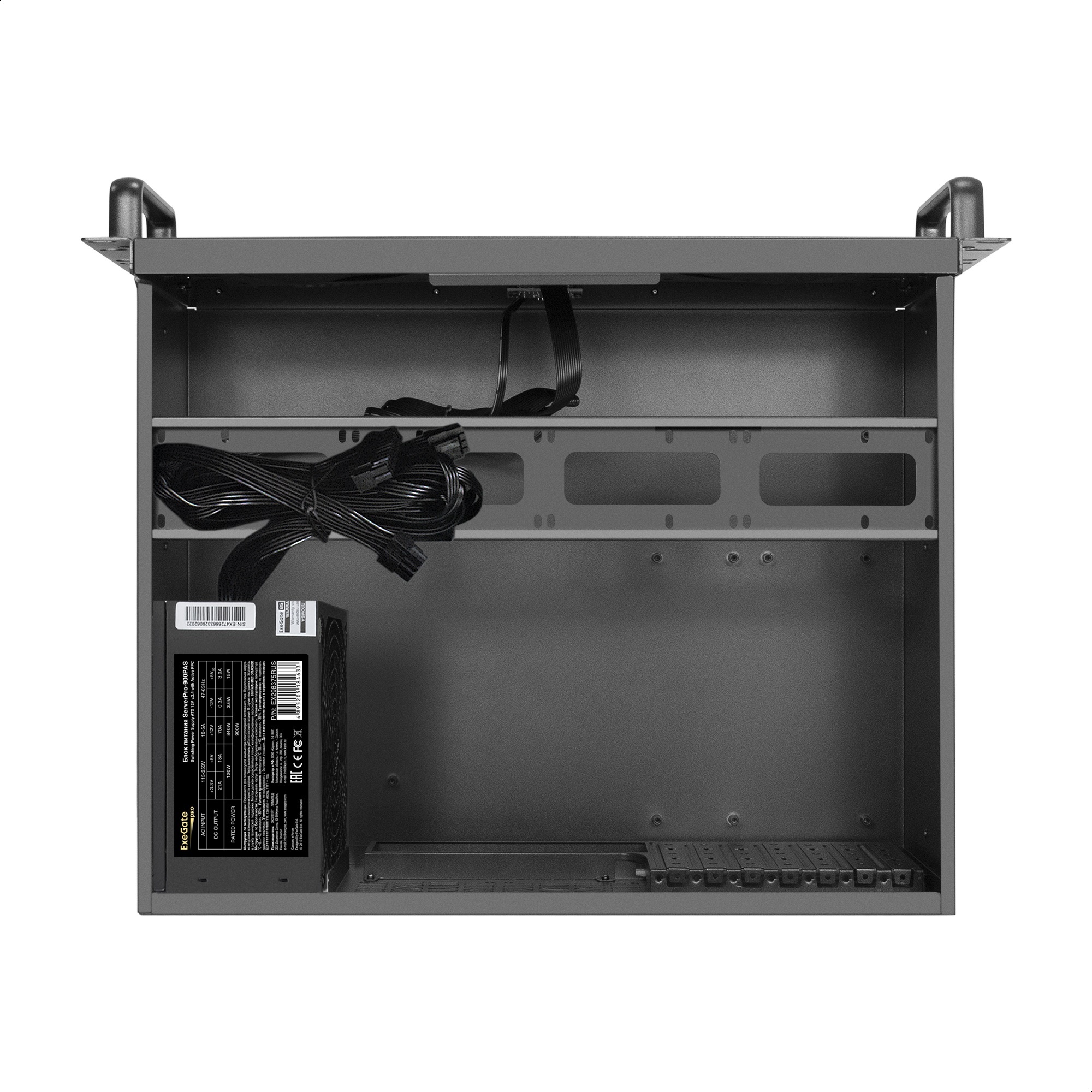 Серверный корпус ExeGate Pro 4U350-02 (RM 19", высота 4U, глубина 350, БП 900PAS, 2*USB)