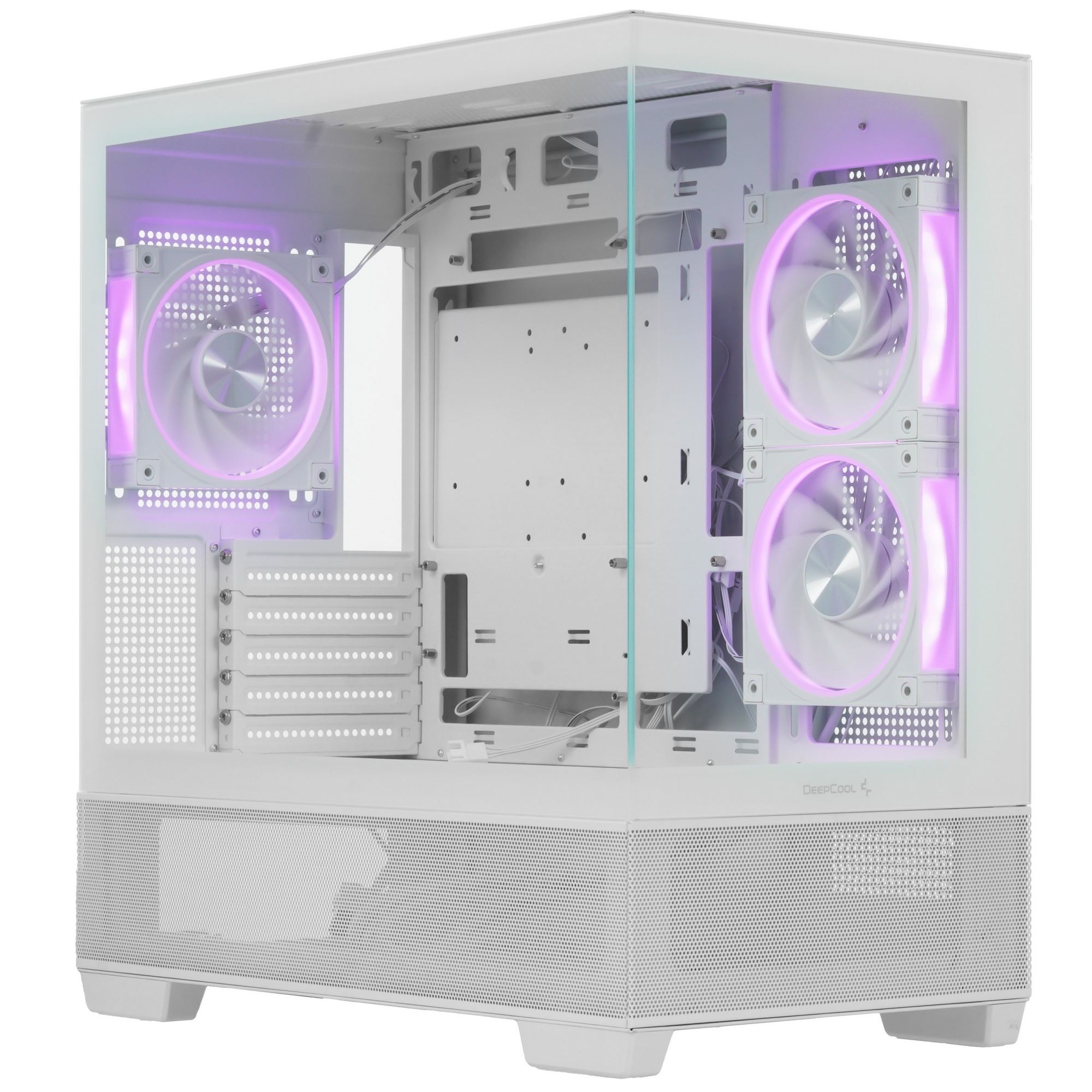 Компьютерный корпус Deepcool CG380 3F WH без БП, боковое окно (панорама), 3x120мм ARGB PWM вентилято