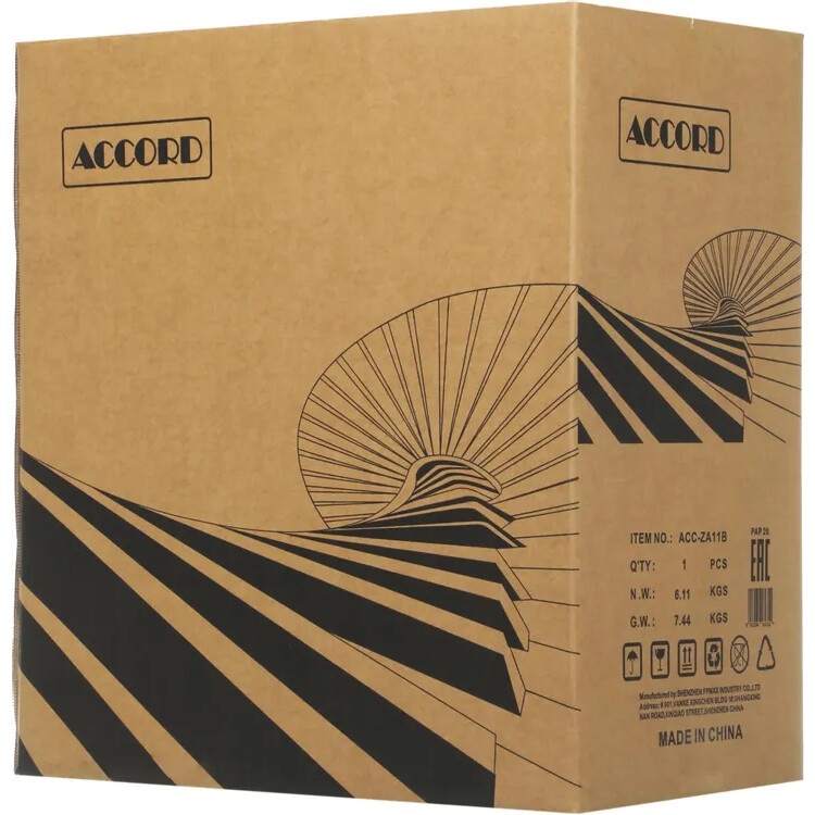 Компьютерный корпус Accord ACC-R4A черный без БП ATX 2xUSB3.0 1xUSB3.1 audio