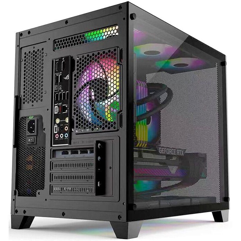 Компьютерный корпус AeroCool / Formula V Line Crystal E1M Black, MATX, USB3.0*2, Switch Display Pane
