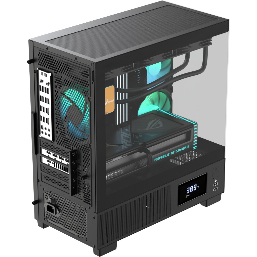 Компьютерный корпус AeroCool / Formula V Line Crystal E1M Black, MATX, USB3.0*2, Switch Display Pane