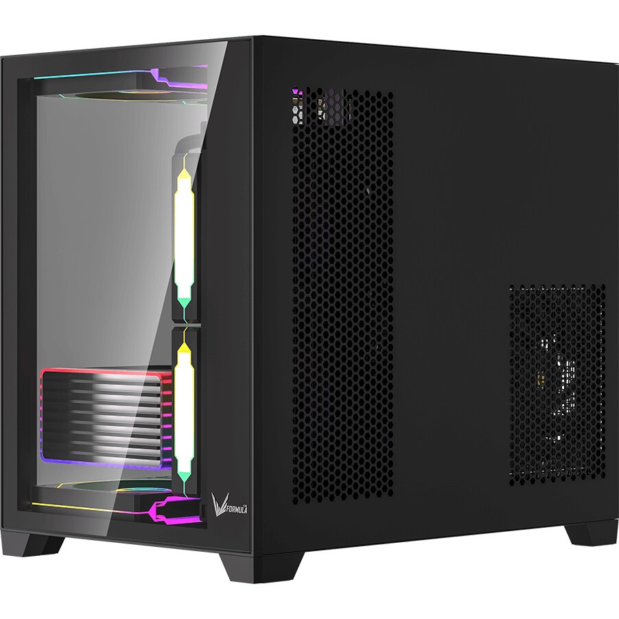 Компьютерный корпус AeroCool / Formula V Line Crystal E1M Black, MATX, USB3.0*2, Switch Display Pane