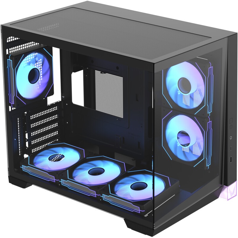 Компьютерный корпус AeroCool / Formula V Line Crystal E1M Black, MATX, USB3.0*2, Switch Display Pane