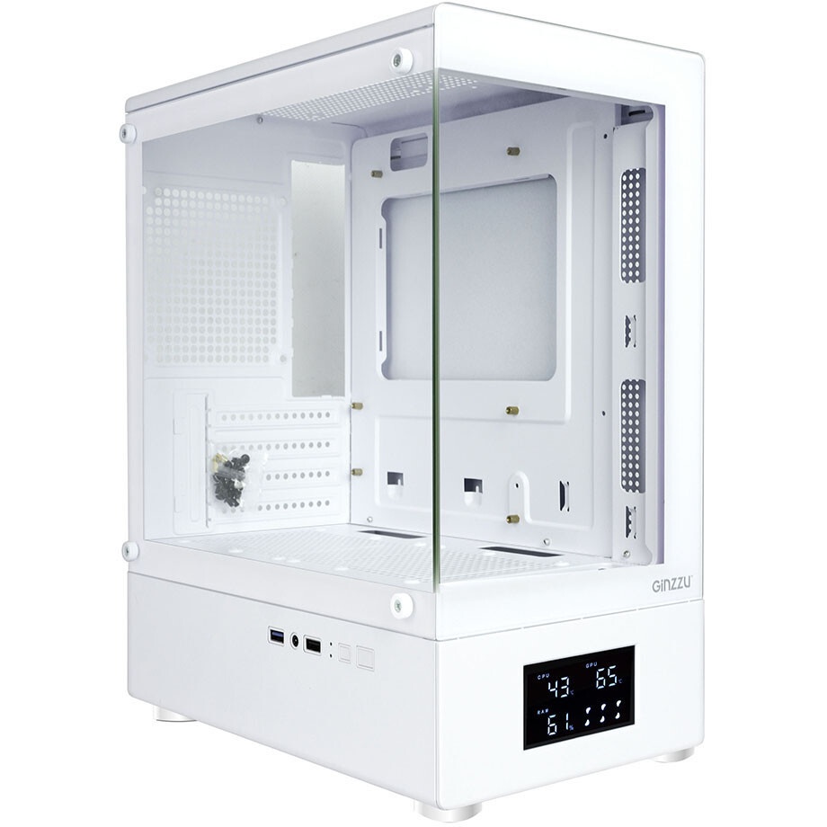 Компьютерный корпус AeroCool / Formula V Line Crystal E1M White, MATX, USB3.0*2, Switch Display Pane