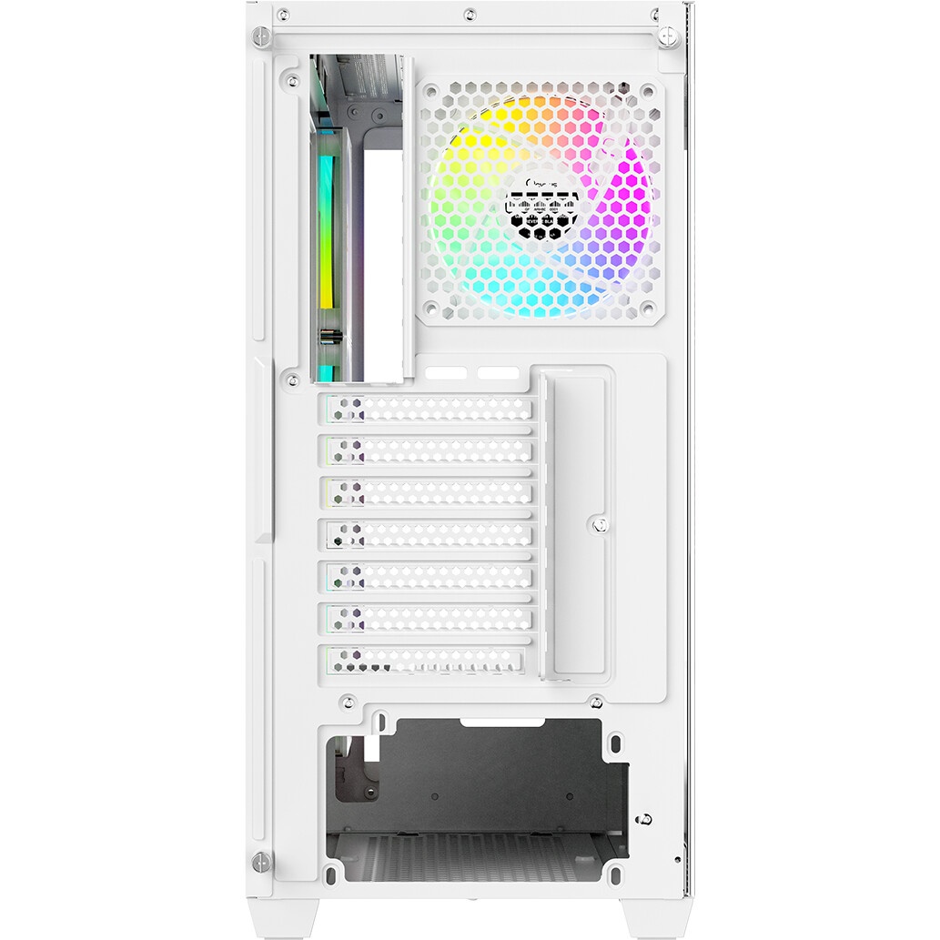 Компьютерный корпус AeroCool / Formula V Line Crystal E1 White, ATX, TYPE-C*1, USB3.0*2, Switch Disp