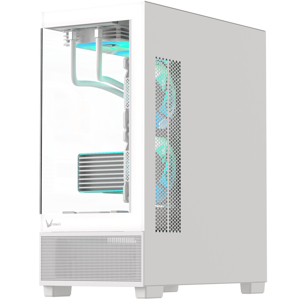 Компьютерный корпус AeroCool / Formula V Line Crystal E1 White, ATX, TYPE-C*1, USB3.0*2, Switch Disp