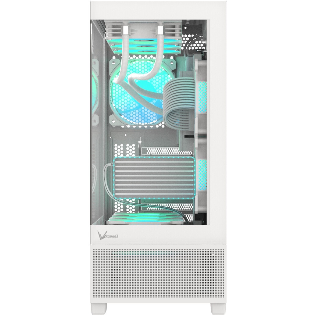 Компьютерный корпус AeroCool / Formula V Line Crystal E1 White, ATX, TYPE-C*1, USB3.0*2, Switch Disp