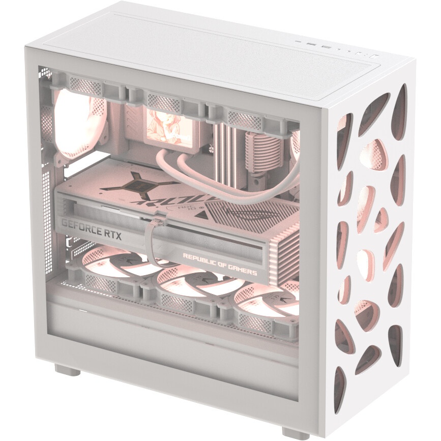 Компьютерный корпус AeroCool / Formula V Line Mana Stone White AR, ATX, TYPE-C*1, USB2.0*1, USB3.0*1