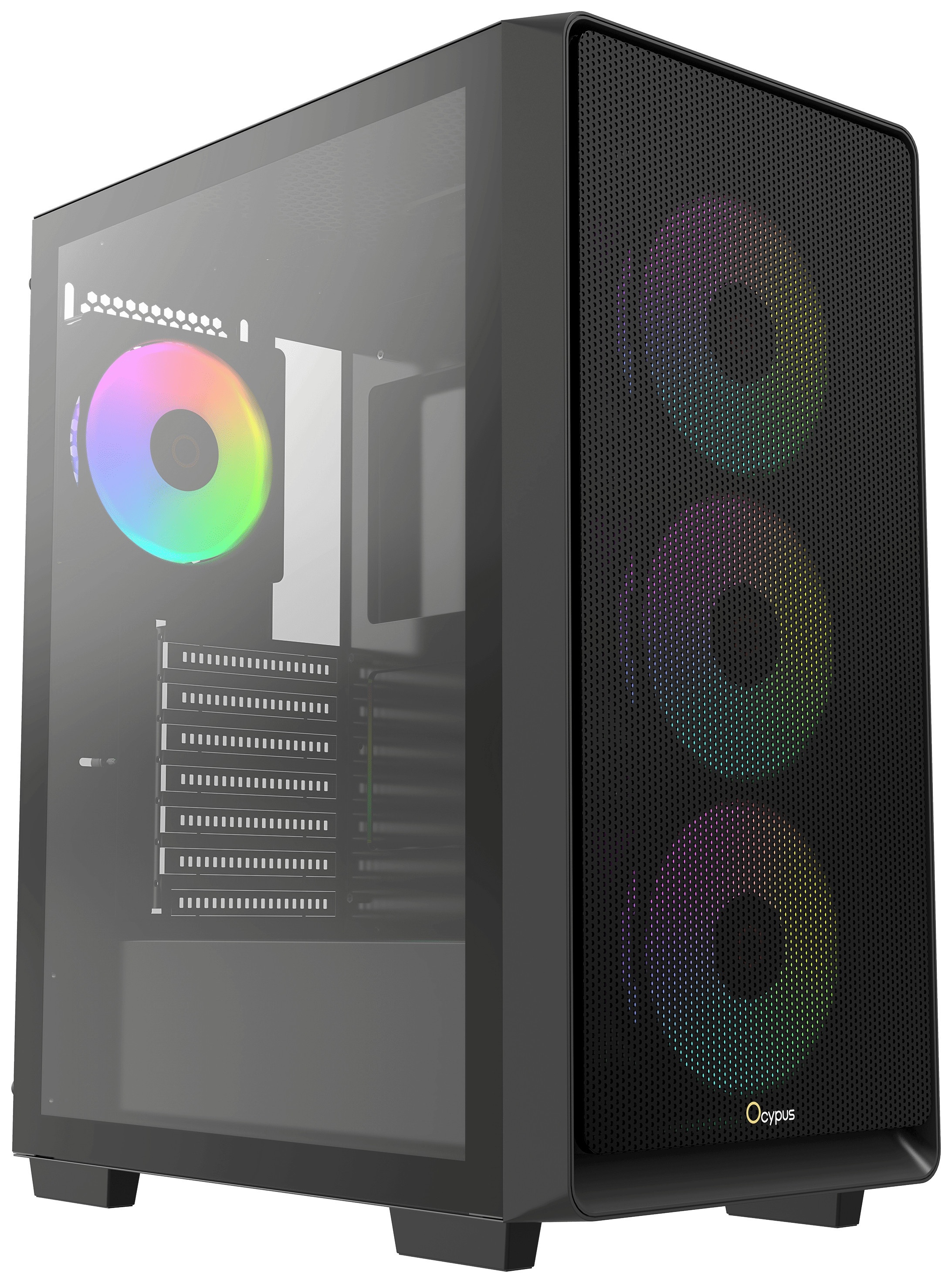 Компьютерный корпус Ocypus Gamma C60 BK ARGB, ATX, USB3.0*1+USB2.0*2, FRONT 3x120mm ARGB, REAR 1x120