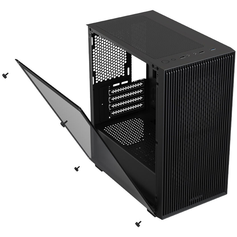 Компьютерный корпус XASTRA A400M 0F Black mATX/Mesh/Screwless TG+Mesh/ no fans/ A400M-0F