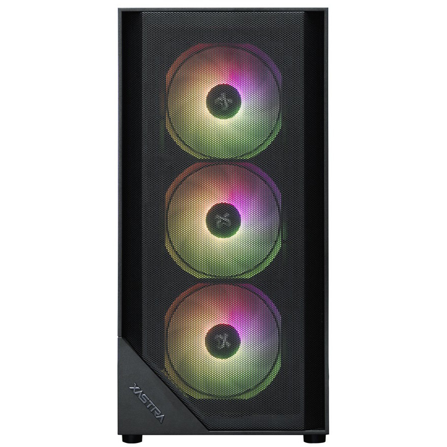 Компьютерный корпус XASTRA A400M 0F Black mATX/Mesh/Screwless TG+Mesh/ no fans/ A400M-0F