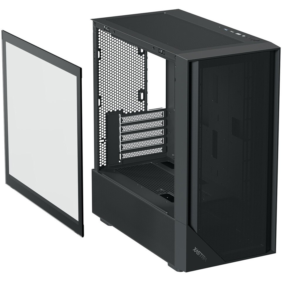 Компьютерный корпус XASTRA A400M 0F Black mATX/Mesh/Screwless TG+Mesh/ no fans/ A400M-0F