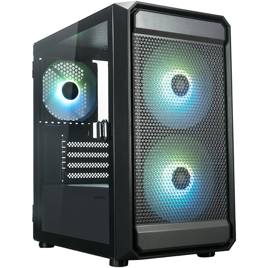 Компьютерный корпус XASTRA A400M 0F Black mATX/Mesh/Screwless TG+Mesh/ no fans/ A400M-0F