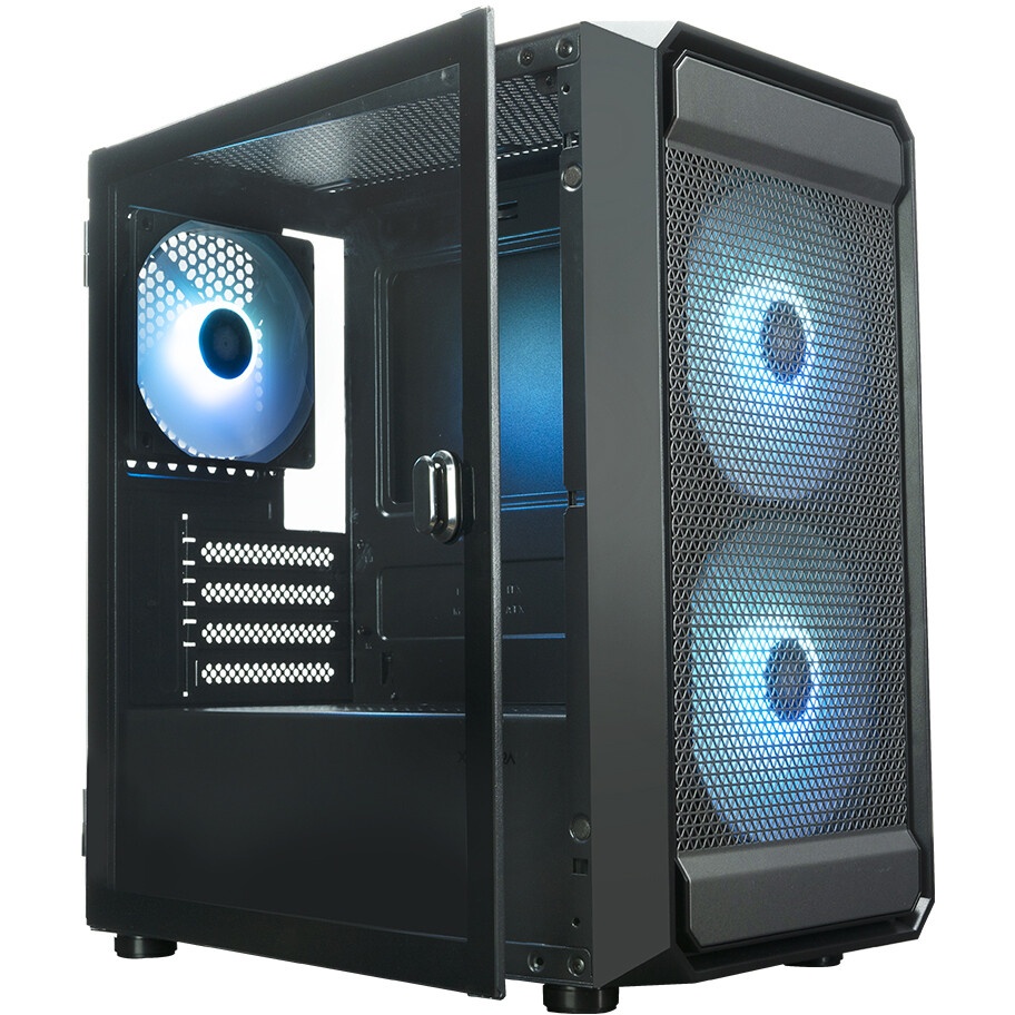 Компьютерный корпус XASTRA A400M 0F Black mATX/Mesh/Screwless TG+Mesh/ no fans/ A400M-0F