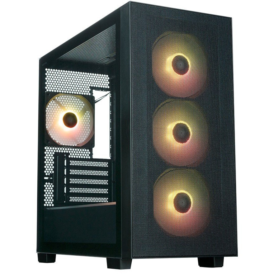 Компьютерный корпус XASTRA A400M 0F Black mATX/Mesh/Screwless TG+Mesh/ no fans/ A400M-0F