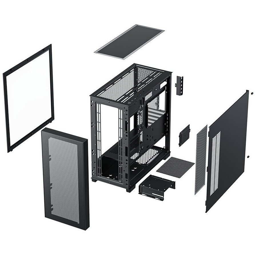 Компьютерный корпус XASTRA A400M 0F Black mATX/Mesh/Screwless TG+Mesh/ no fans/ A400M-0F