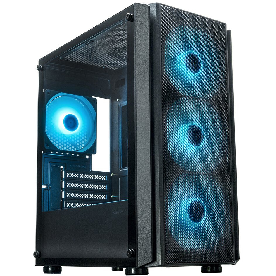 Компьютерный корпус XASTRA A400M 0F Black mATX/Mesh/Screwless TG+Mesh/ no fans/ A400M-0F