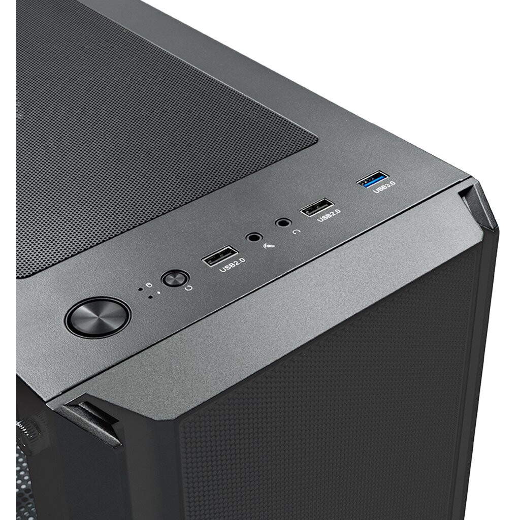 Компьютерный корпус XASTRA A400M 0F Black mATX/Mesh/Screwless TG+Mesh/ no fans/ A400M-0F