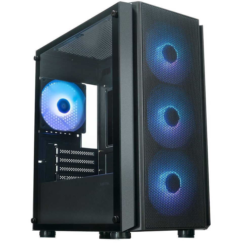 Компьютерный корпус XASTRA A400M 0F Black mATX/Mesh/Screwless TG+Mesh/ no fans/ A400M-0F