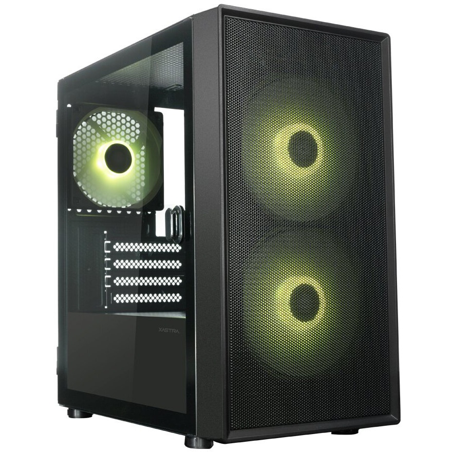 Компьютерный корпус XASTRA A400M 0F Black mATX/Mesh/Screwless TG+Mesh/ no fans/ A400M-0F
