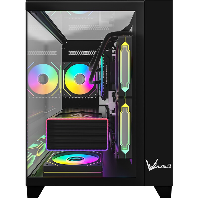 Корпус Formula Crystal U1M Cosmic черный без БП mATX 1xUSB3.0 audio bott PSU