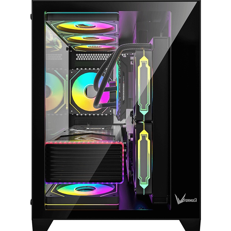 Корпус Formula Crystal U1M Cosmic черный без БП mATX 1xUSB3.0 audio bott PSU