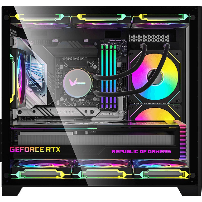 Корпус Formula Crystal U1M Cosmic черный без БП mATX 1xUSB3.0 audio bott PSU