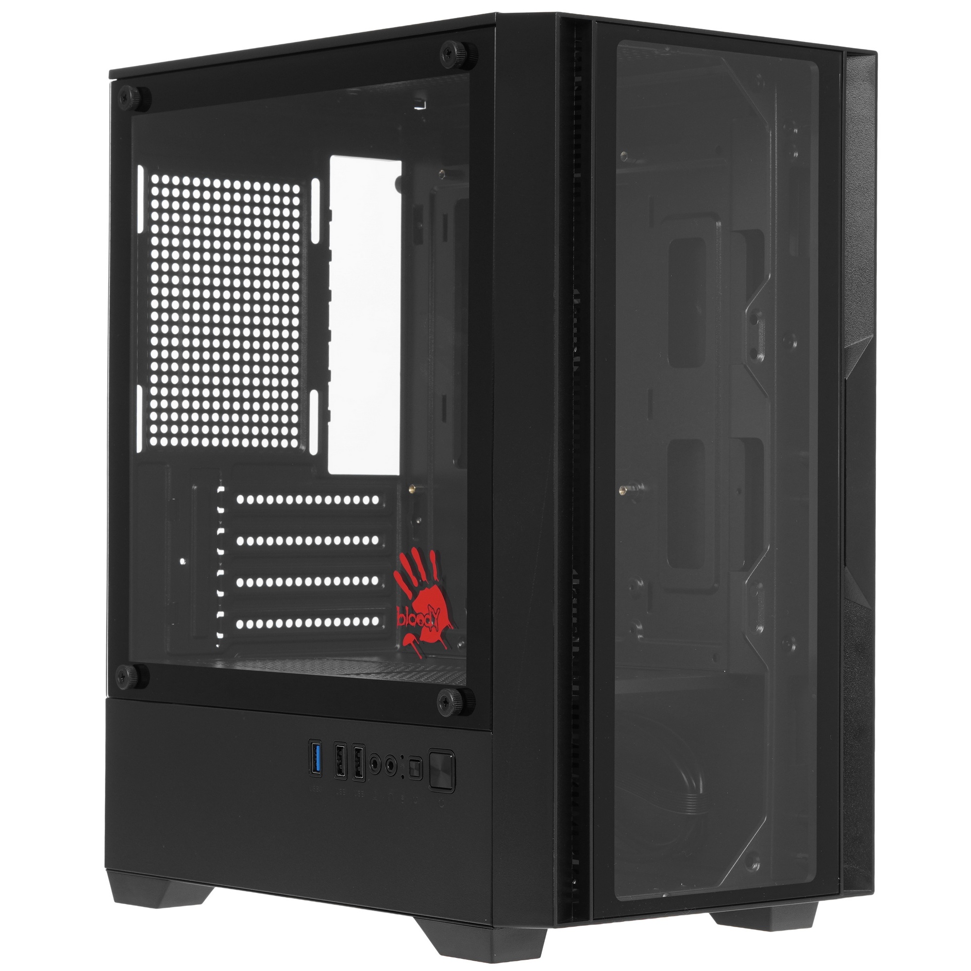 Корпус Bloody CC-123 черный без БП mATX 8x120mm 2xUSB2.0 1xUSB3.0 audio bott PSU