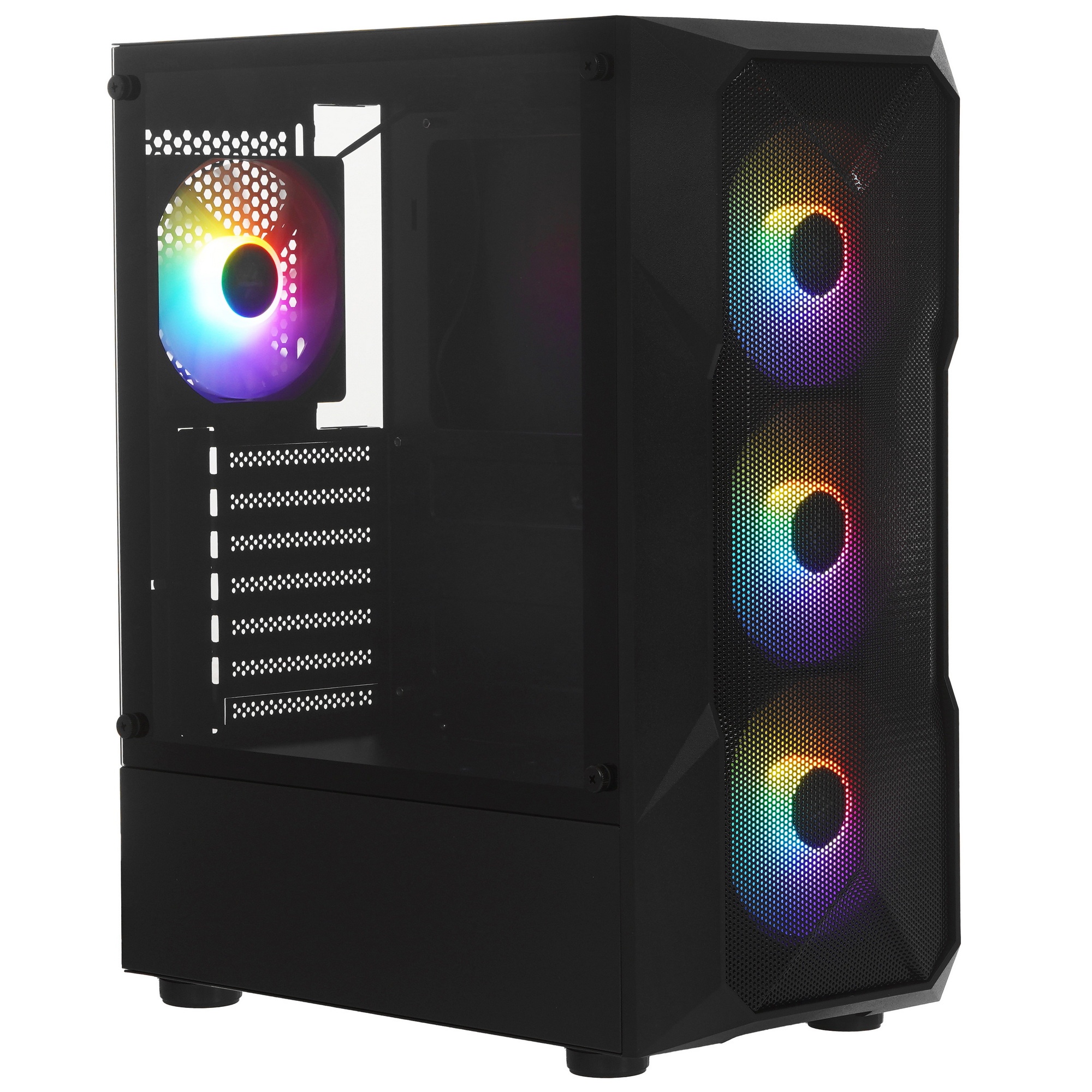 Компьютерный корпус XASTRA A304 4FRGB Black ATX/Mesh/half-size TG/4x120mm FRGB FC fans/ A304-4FC12F