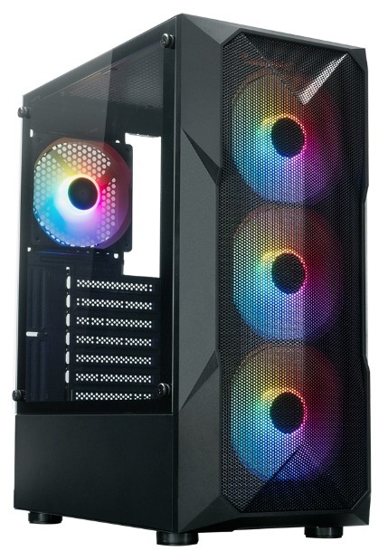 Компьютерный корпус XASTRA A304 4FRGB Black ATX/Mesh/half-size TG/4x120mm FRGB FC fans/ A304-4FC12F
