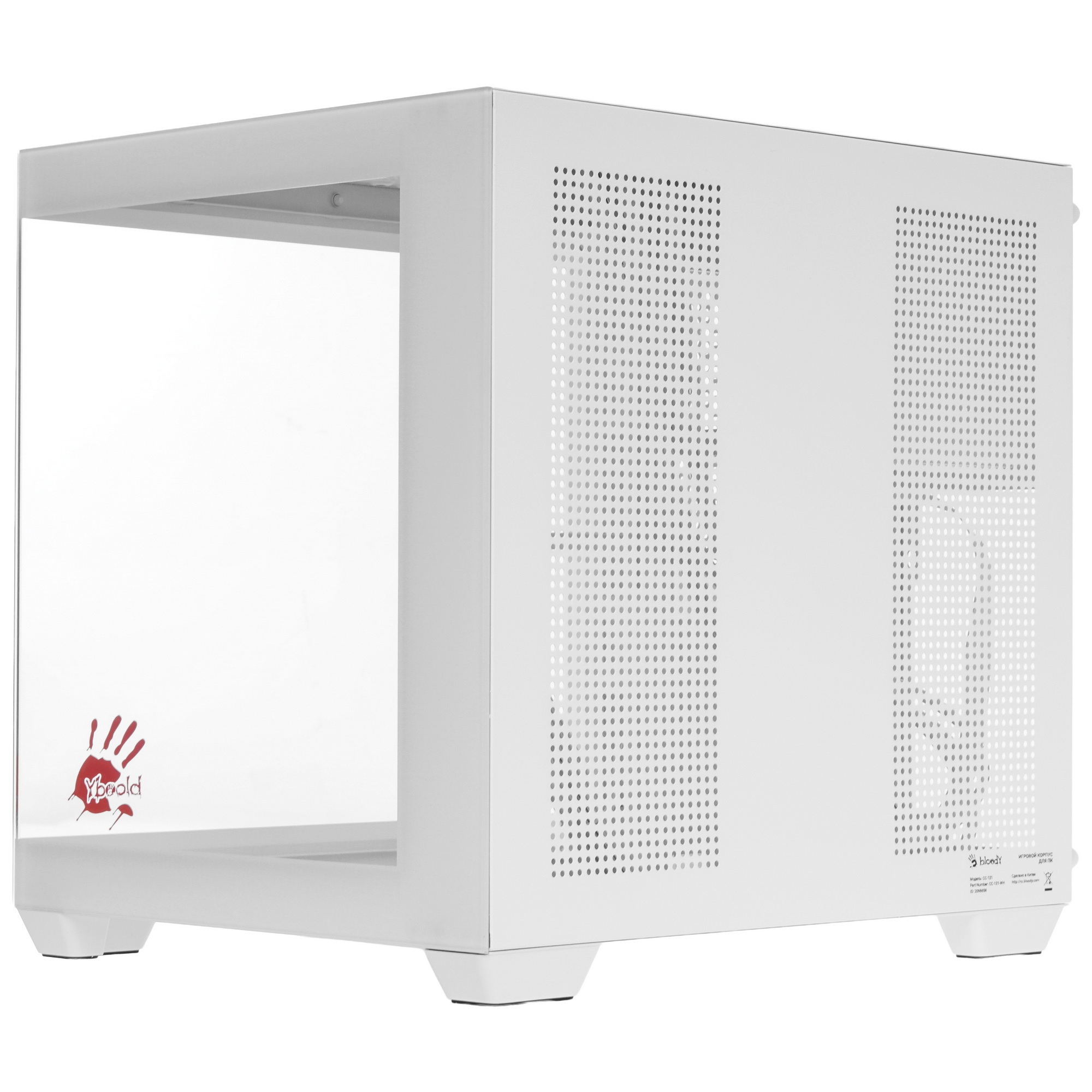 Компьютерный корпус Bloody CC-121 белый без БП mATX 7x120mm 1xUSB2.0 1xUSB3.0 audio