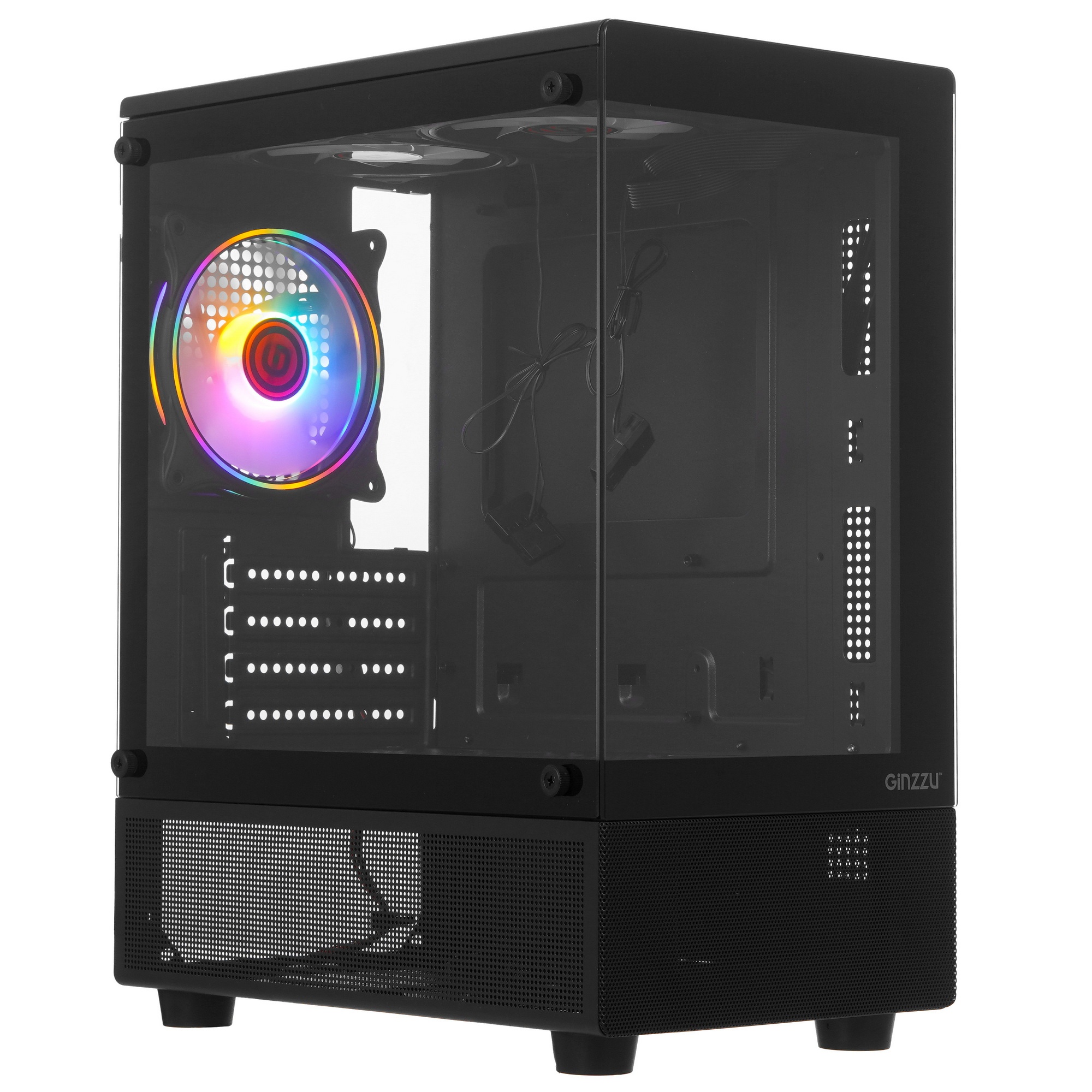 Компьютерный корпус Ginzzu RX670 mATX FAN 12CM FRGB*3