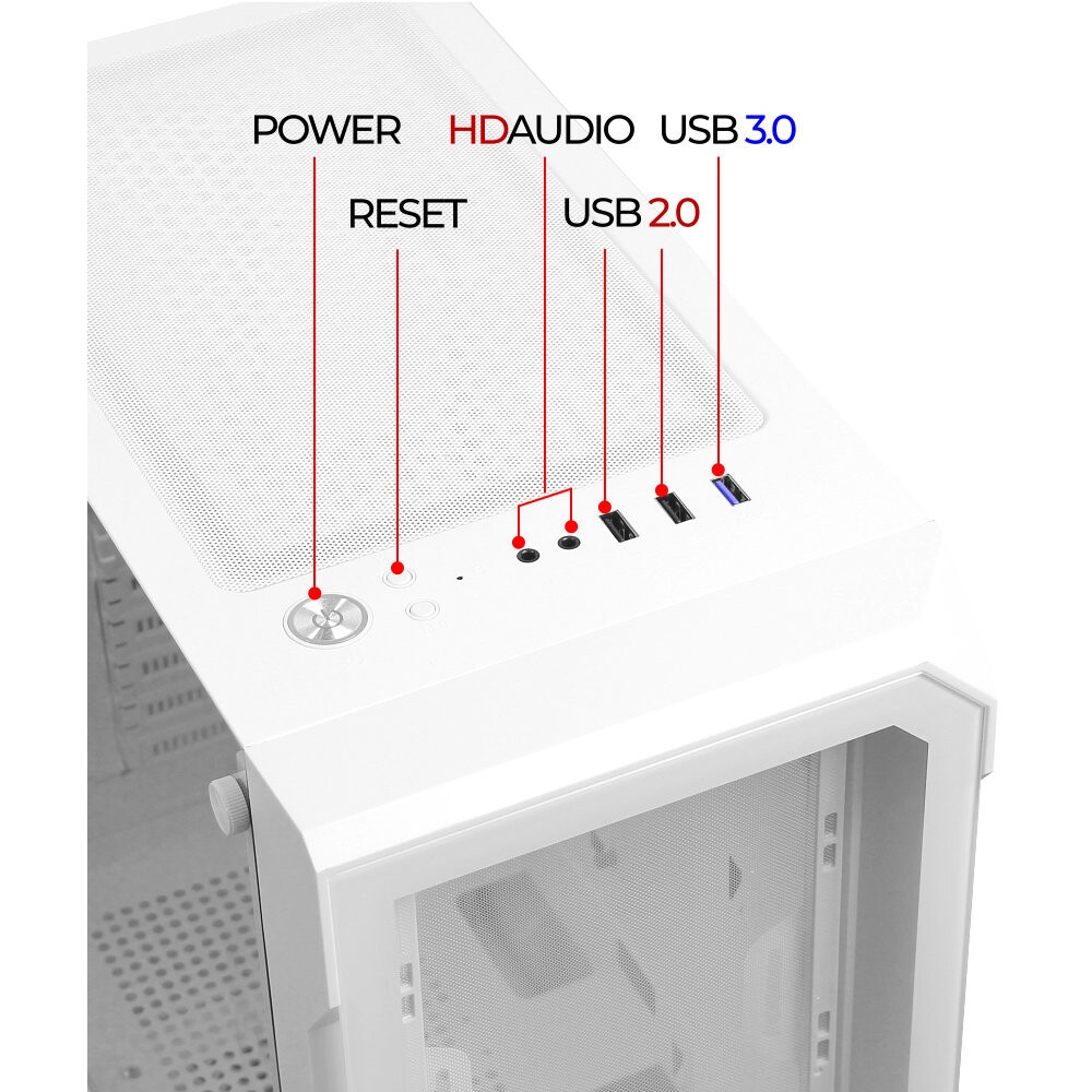 Корпус Ginzzu RX130 ATX Белый