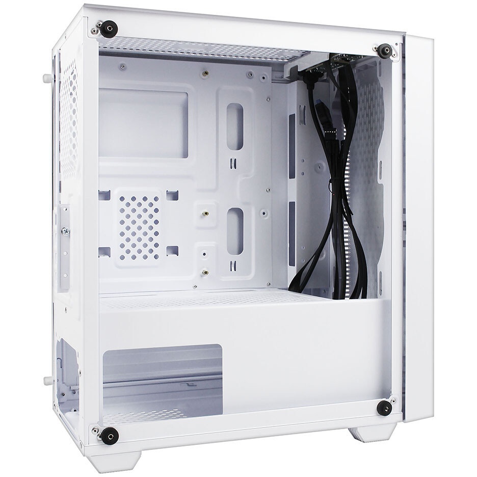 Корпус Ginzzu CL660 mATX FAN 4*12FRGB  передняя панель Решетка Белый