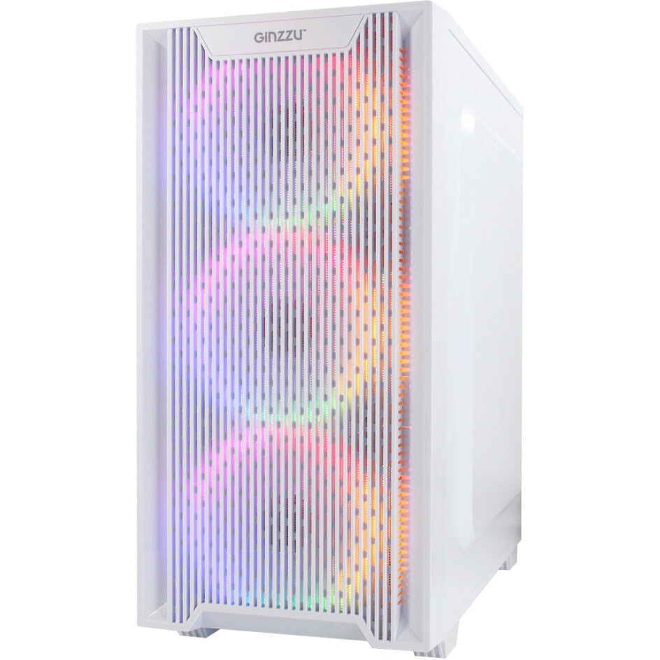 Корпус Ginzzu CL660 mATX FAN 4*12FRGB  передняя панель Решетка Белый