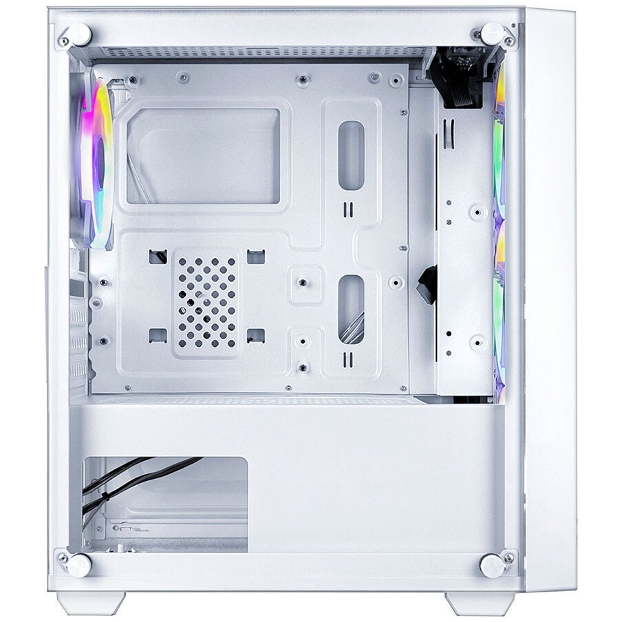 Корпус Ginzzu CL660 mATX FAN 4*12FRGB  передняя панель Решетка Белый