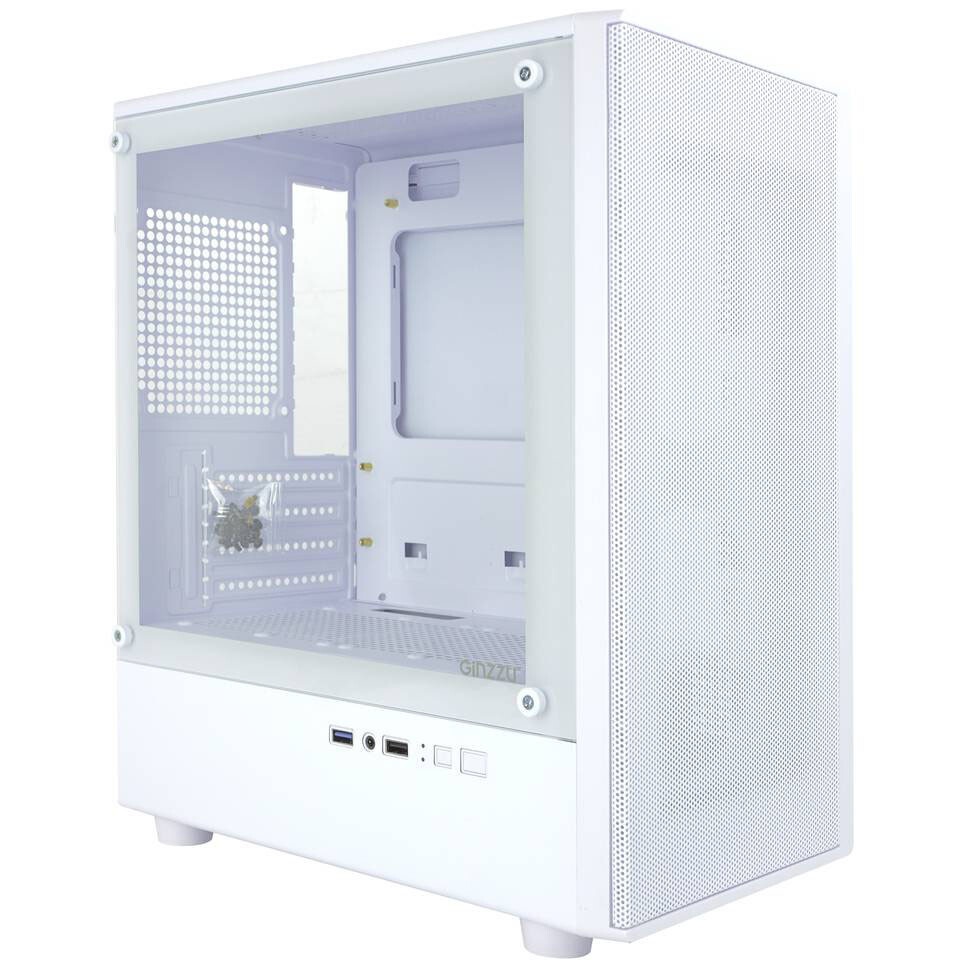 Корпус Ginzzu CL660 mATX FAN 4*12FRGB  передняя панель Решетка Белый