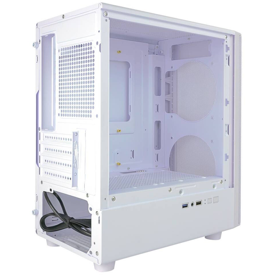 Корпус Ginzzu CL660 mATX FAN 4*12FRGB  передняя панель Решетка Белый