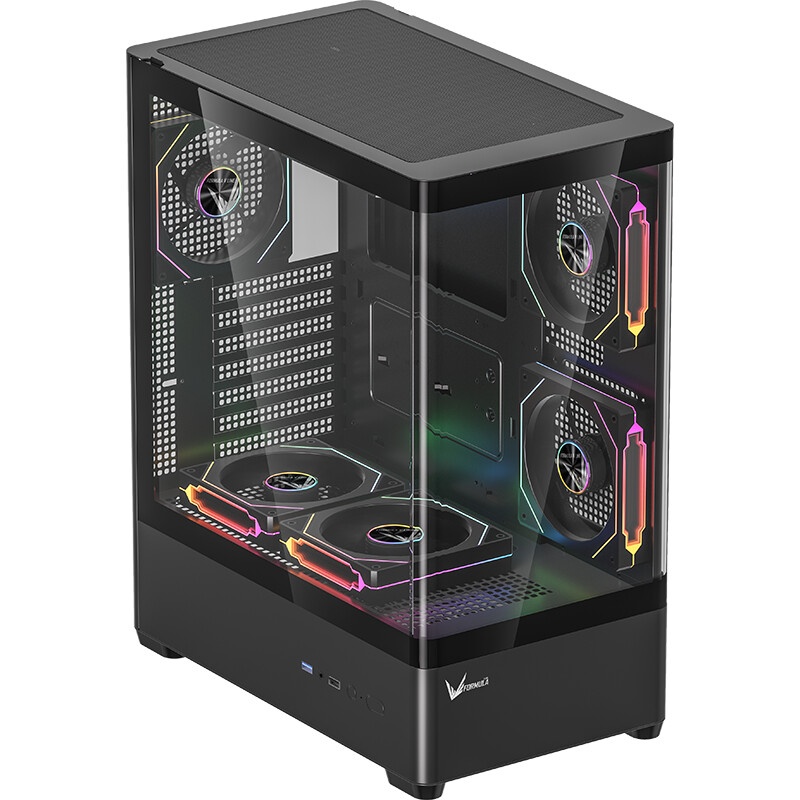 Корпус Formula Crystal U1 Floe черный без БП ATX 9x120mm 1xUSB3.0 1xUSB3.1 audio bott PSU