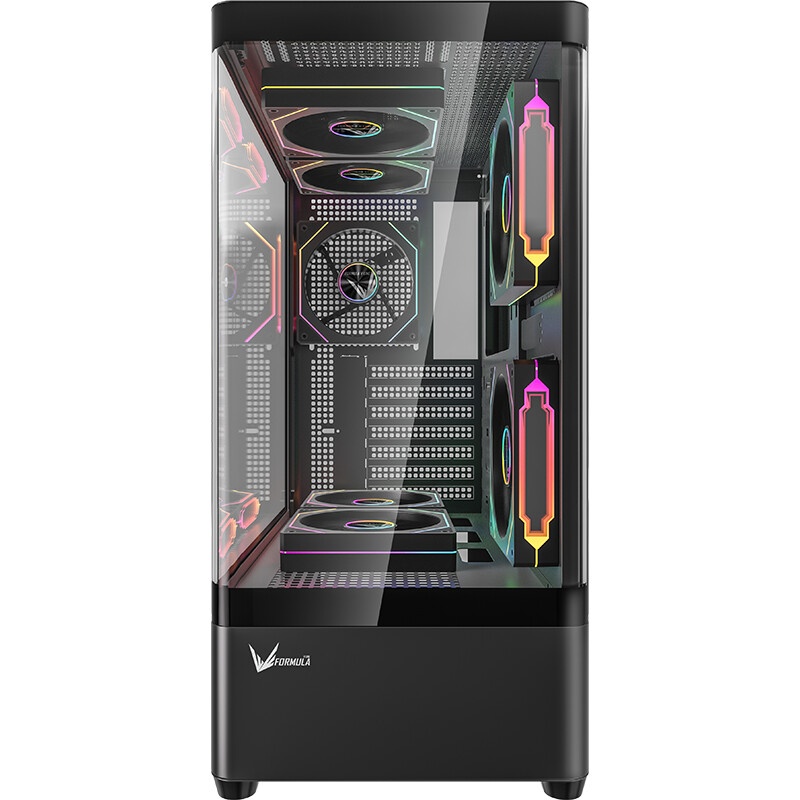 Корпус Formula Crystal U1 Floe черный без БП ATX 9x120mm 1xUSB3.0 1xUSB3.1 audio bott PSU