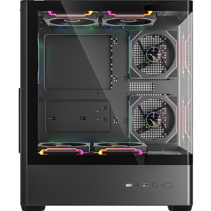 Корпус Formula Crystal U1 Floe черный без БП ATX 9x120mm 1xUSB3.0 1xUSB3.1 audio bott PSU