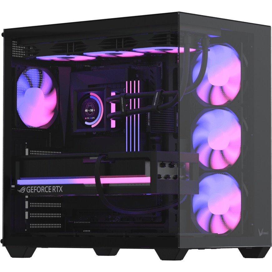 Корпус Formula Crystal U1 Floe черный без БП ATX 9x120mm 1xUSB3.0 1xUSB3.1 audio bott PSU